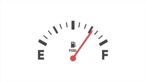 full gas tank animation. animated fuel indicator isolated on white. video