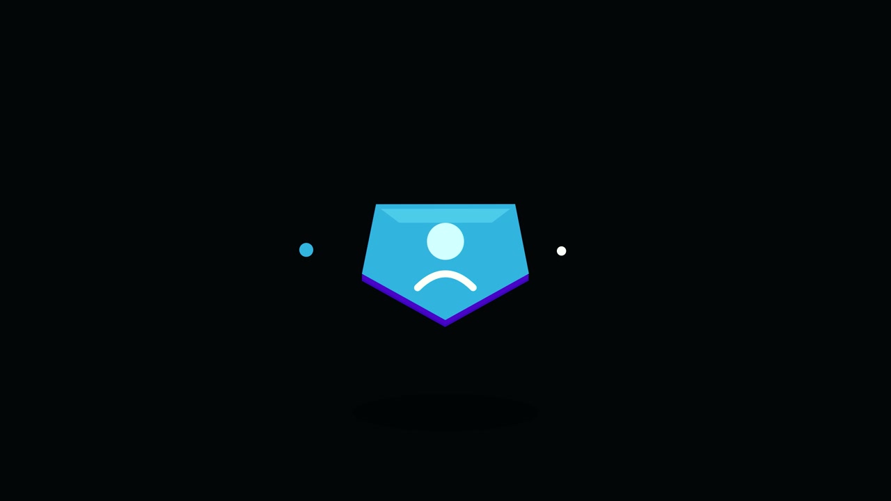 Animated User Profile Icon Rotating on Black Background