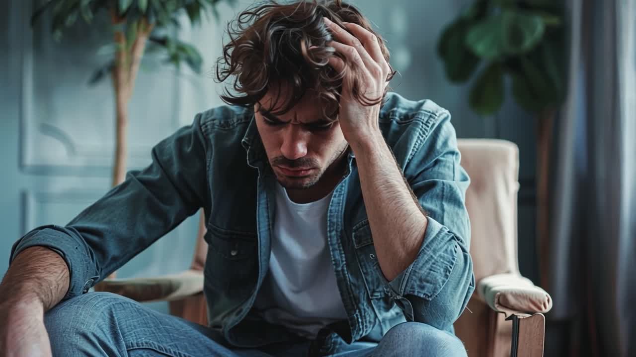 Man experiencing stress or emotional distress