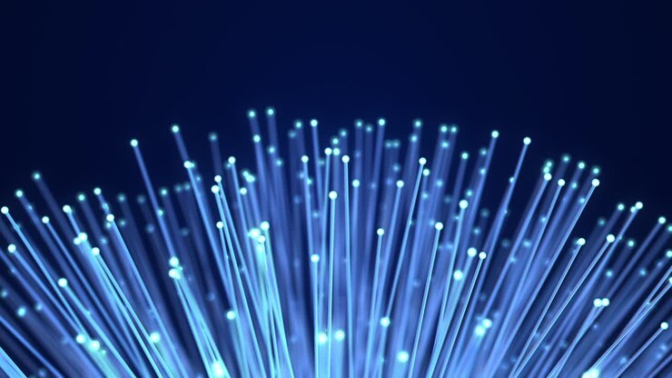 Fiberoptiske kabler Højhastighedsdataoverførsel Abstrakt baggrund. Perfekt loop.