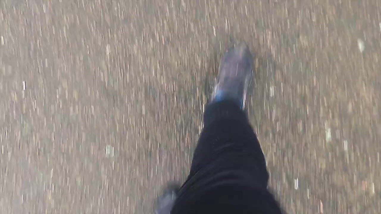 Male Legs Are Walking on Asphalt | Vlogging Material