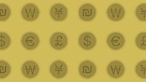 currency symbols background animation