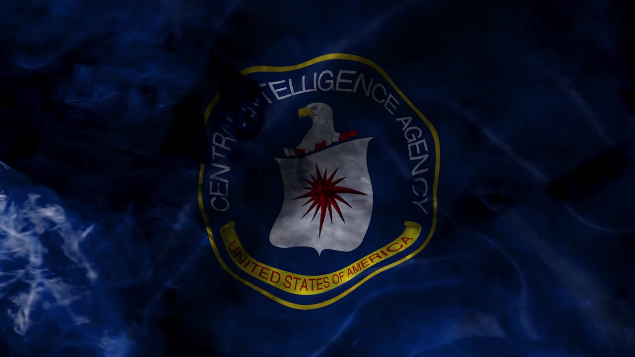ondeando la bandera de la agencia central de inteligencia