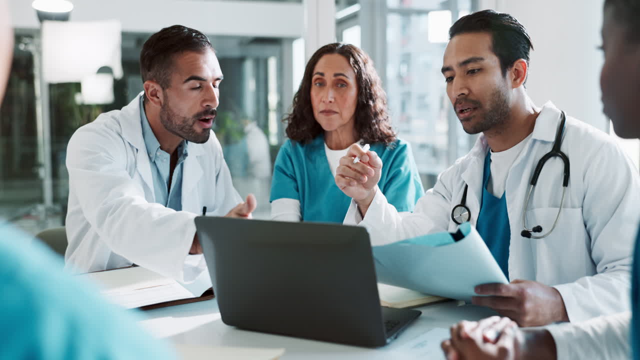 Medical professionals meeting in a hospital setting