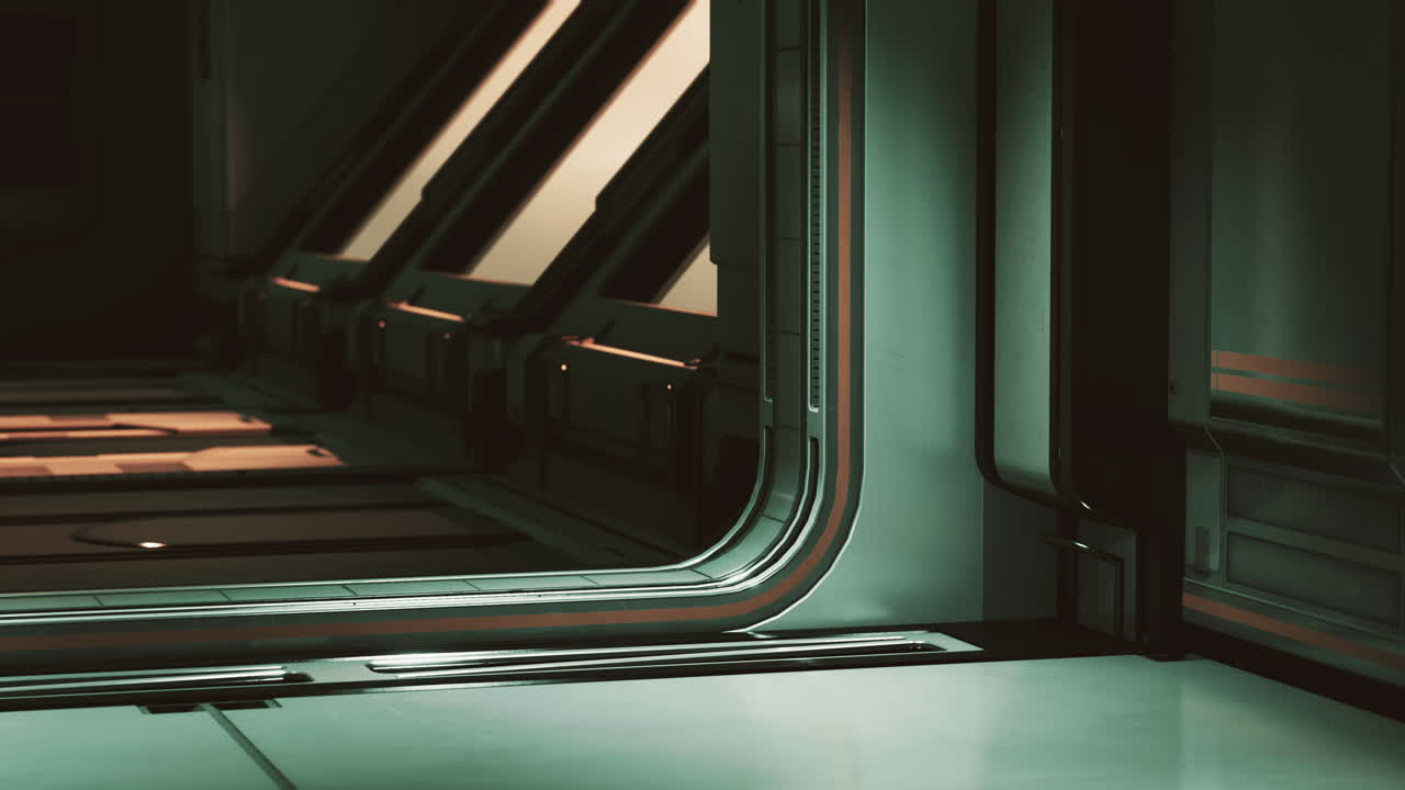 реалистичный футуристический научно-фантастический коридор космического корабля