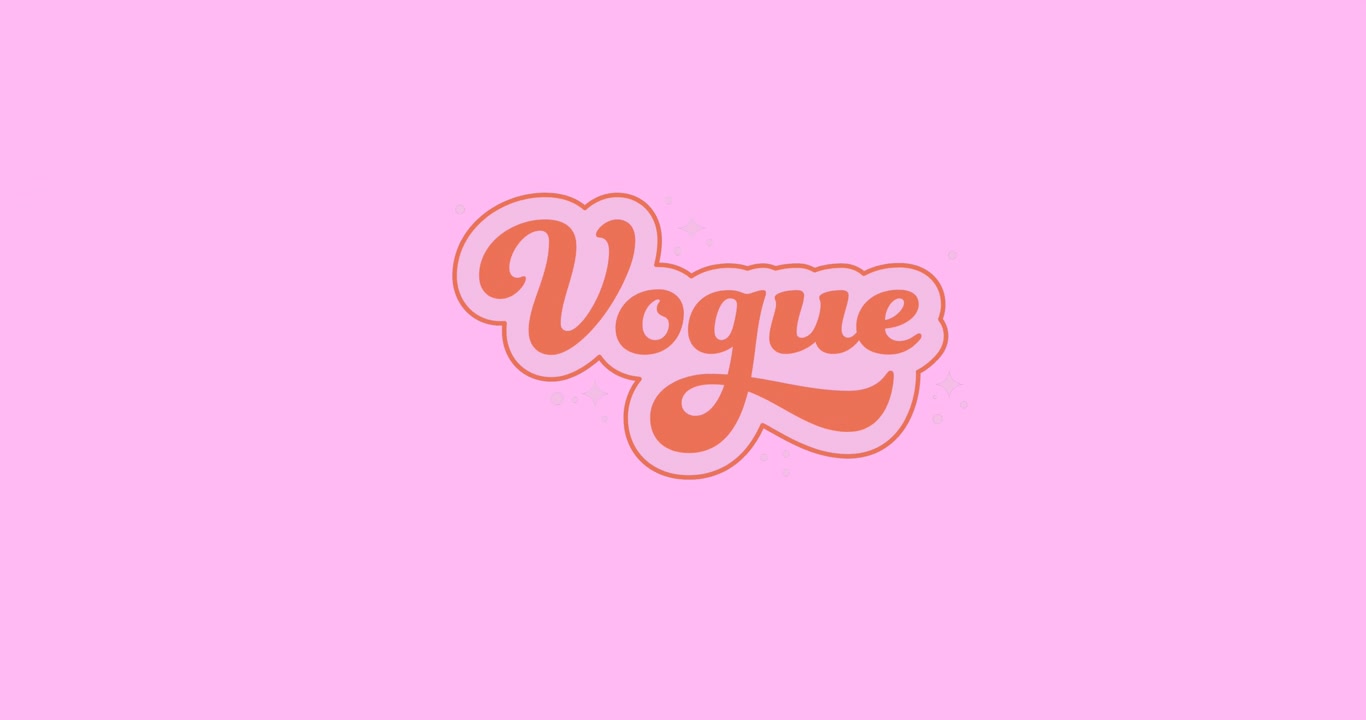Animazione di testo Vogue e borsa rosa