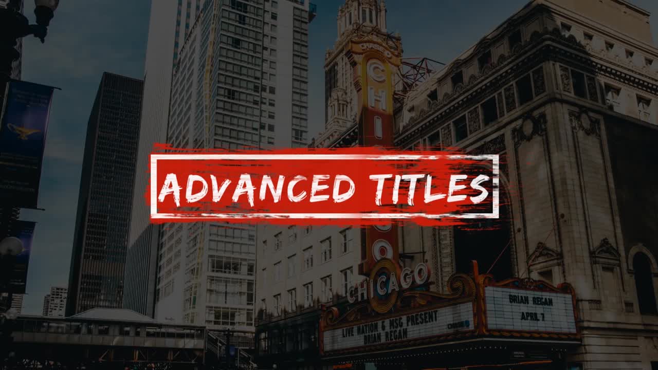 Stylish Design and Brush Titles Pack in Chicago Cityscape