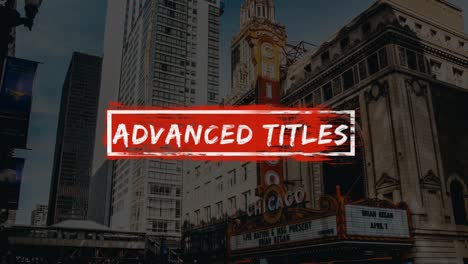 stylish design and brush titles pack in chicago cityscape