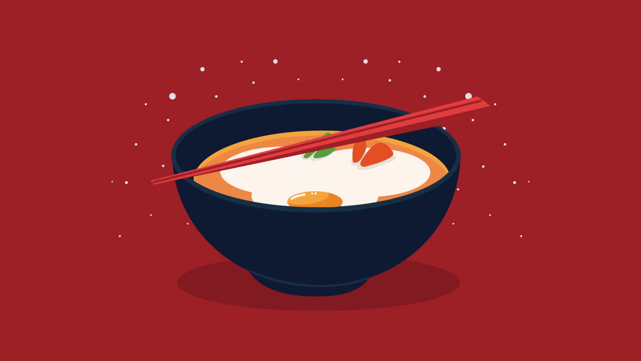 animación de la cultura coreana con una deliciosa sopa