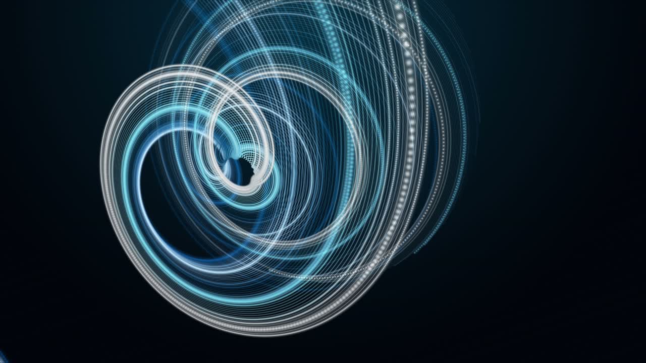 Futuristic animation with particle stripe object in slow motion, 4096x2304 loop 4K