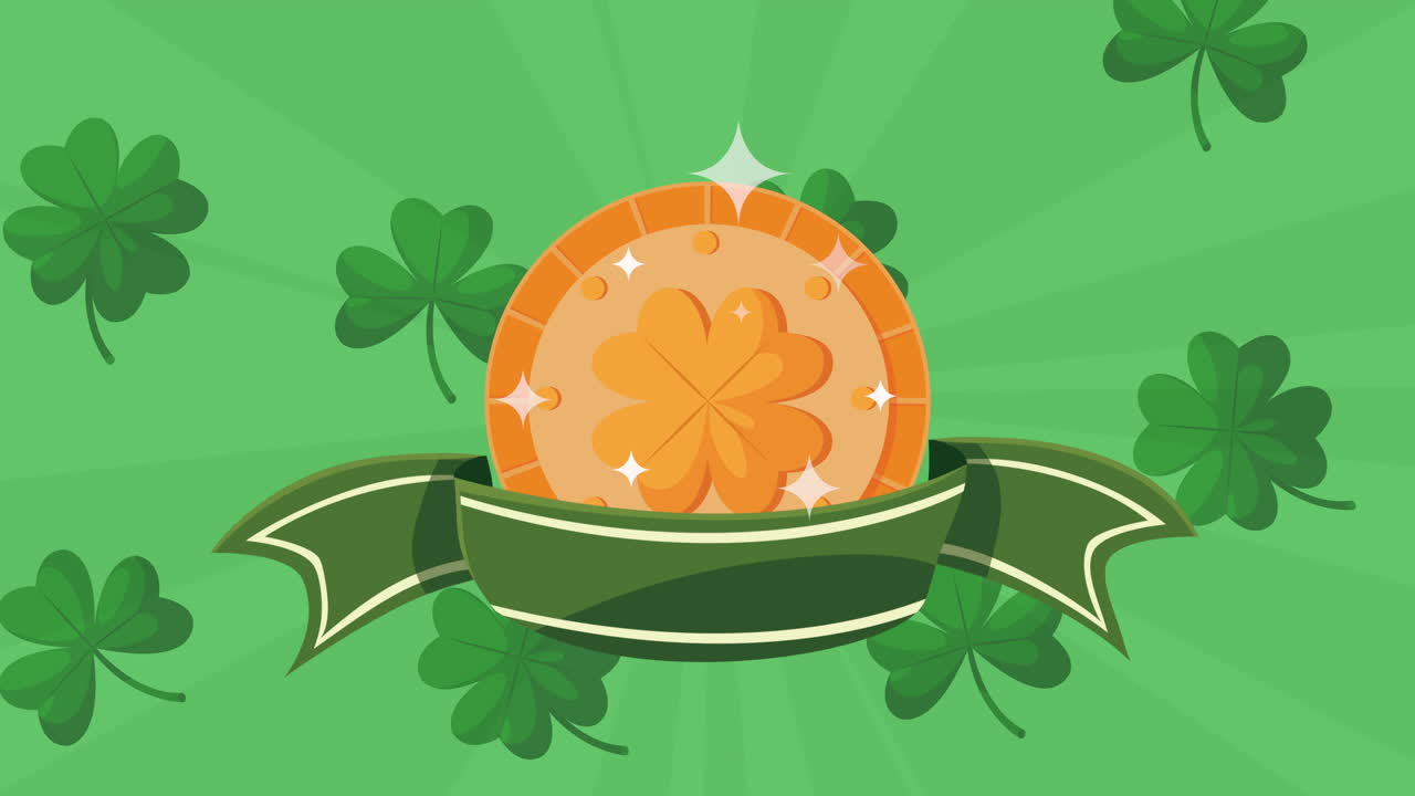 St. Patrick's Day Gold Coin with Clover