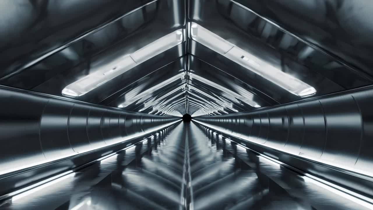 футуристический металлический туннель
