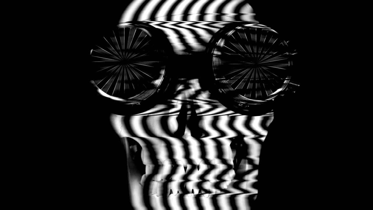 череп человека с солнцезащитными очками