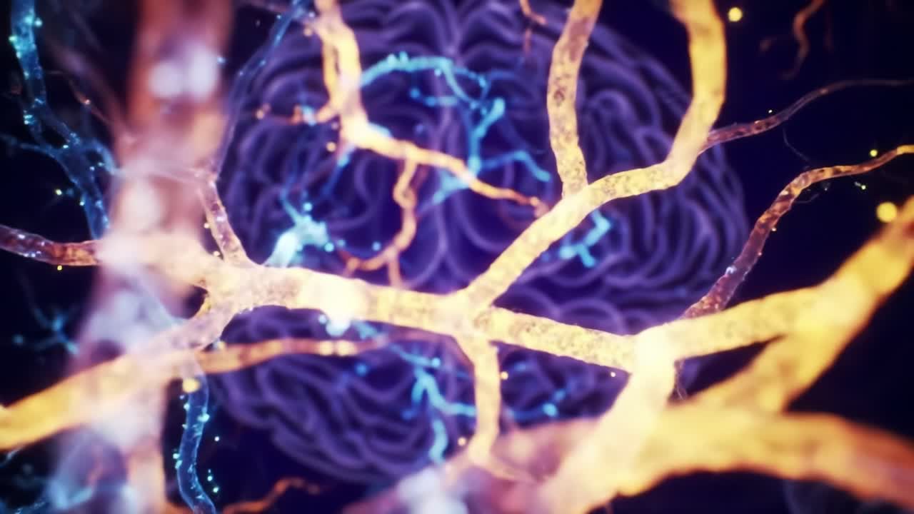 Neural pathways light up in vibrant hues, demonstrating the intricate connections within the brain. This captivating visualization showcases the dynamic nature of cerebral activity and connectivity.