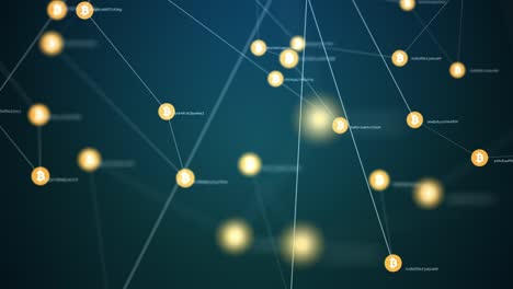 minería de bitcoin, movimiento lento conectado símbolos de bitcoin