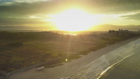 aerial of sunrise on bucerias, mexico