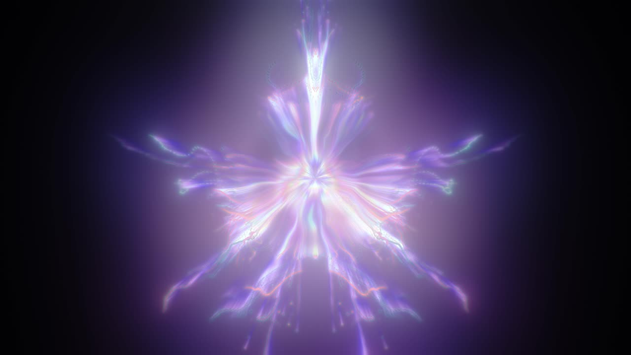 partículas eléctricas azuladas reflejadas que se extienden desde el centro en largas rayas