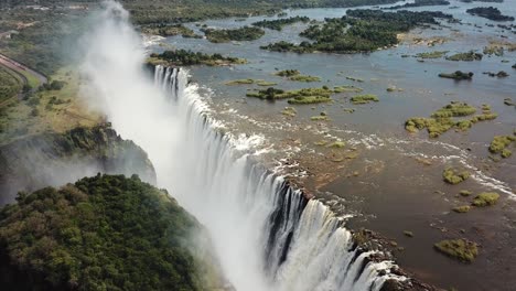 die victoriafälle liegen an der grenze zwischen simbabwe und sambia in afrika