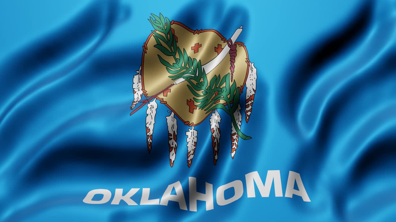 오클라호마 미국 국기 흔들기
