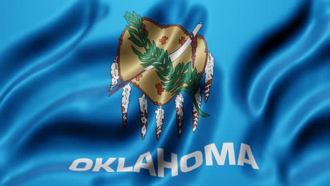 oklahoma, el estado de estados unidos, ondeando la bandera.
