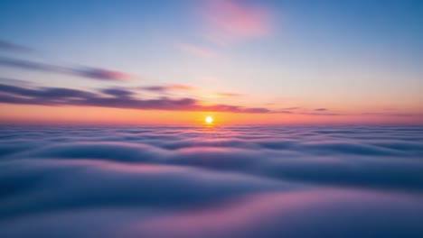 golden sunset over a sea of clouds