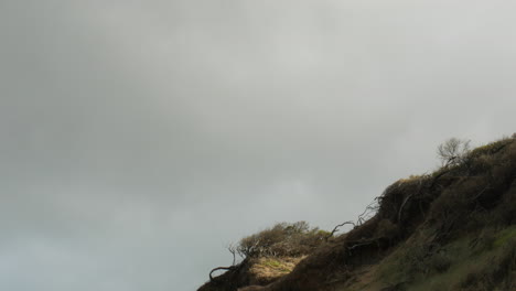 sky scape of white clouds moving left to right across a scene