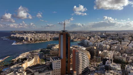 aerial view of portomaso business tower and st