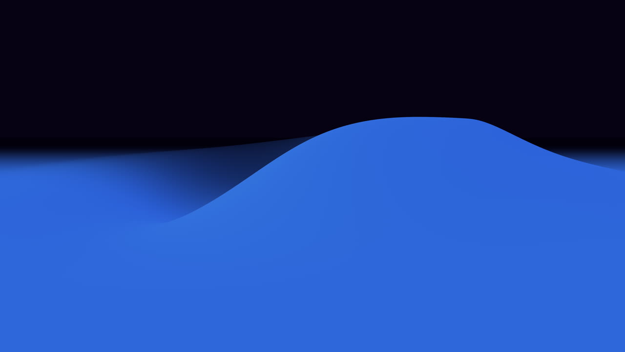 An abstract representation of a blue wave in motion, created by small, curved lines against a dark background, suggesting movement to the right