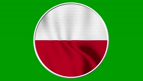 poland circular flag loop - realistic 4k flag waving in the wind