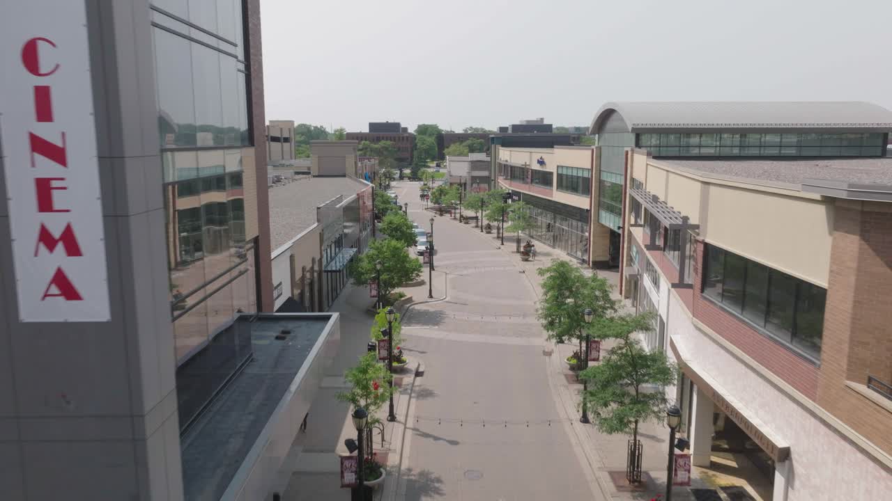 Aerial shot of west end shopping center at St louis park in Minnesota, USA during daytime.
