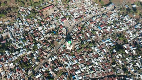 aerial of rural sembalun village on indonesian island lombok