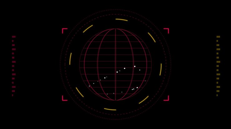 Digital Globe Interface with Moving Data Points