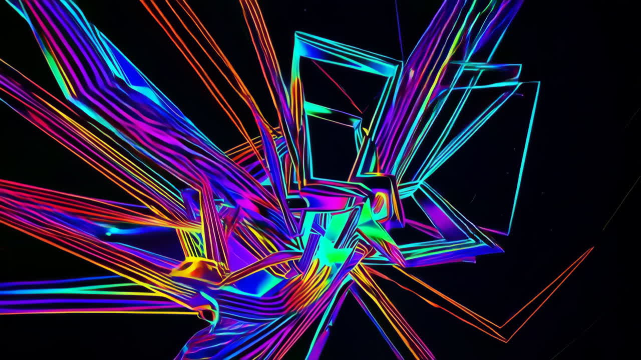 Abstract Neon Geometric Lines
