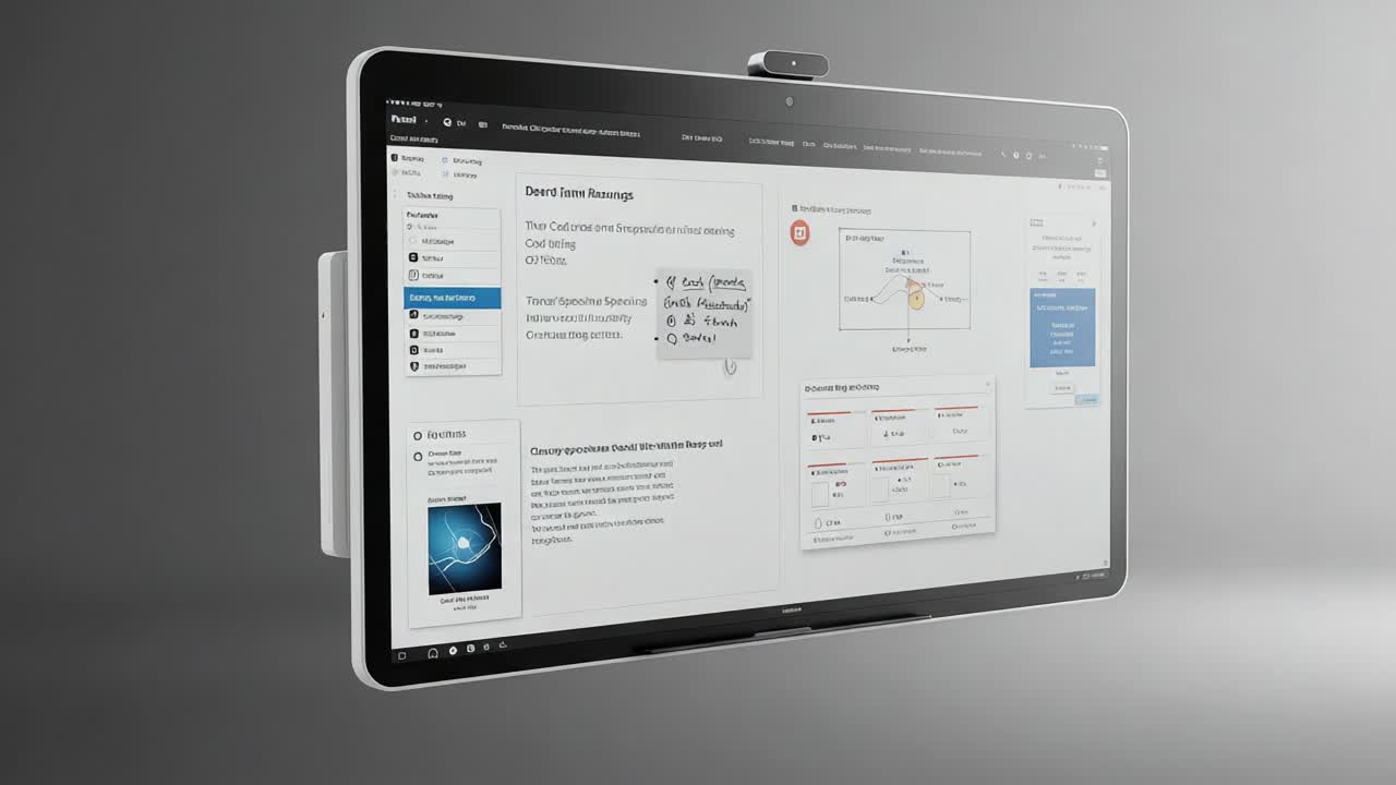 Innovative Digital Interface Displaying Analytical Insights and Interactive Features for Enhanced User Engagement and Efficient Collaboration in a Modern Workspace