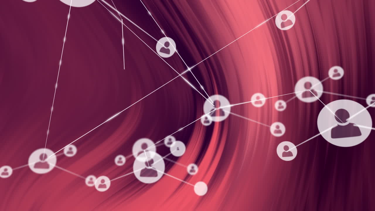 animación de iconos y formas de medios en fondo negro