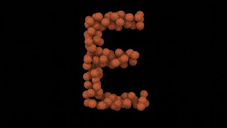 basketball looping animation  letter e