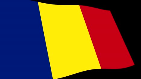 romania flag slow waving in perspective, animation 4k footage