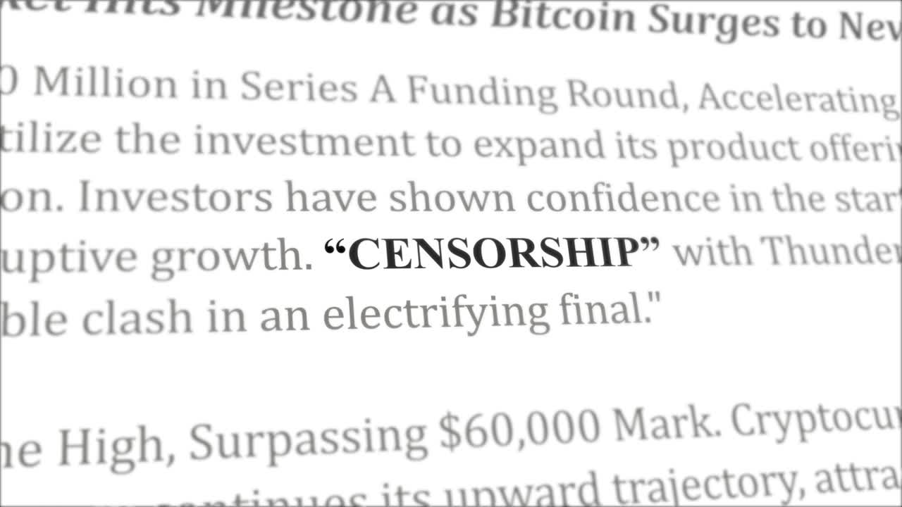 Censorship news headline in different articles