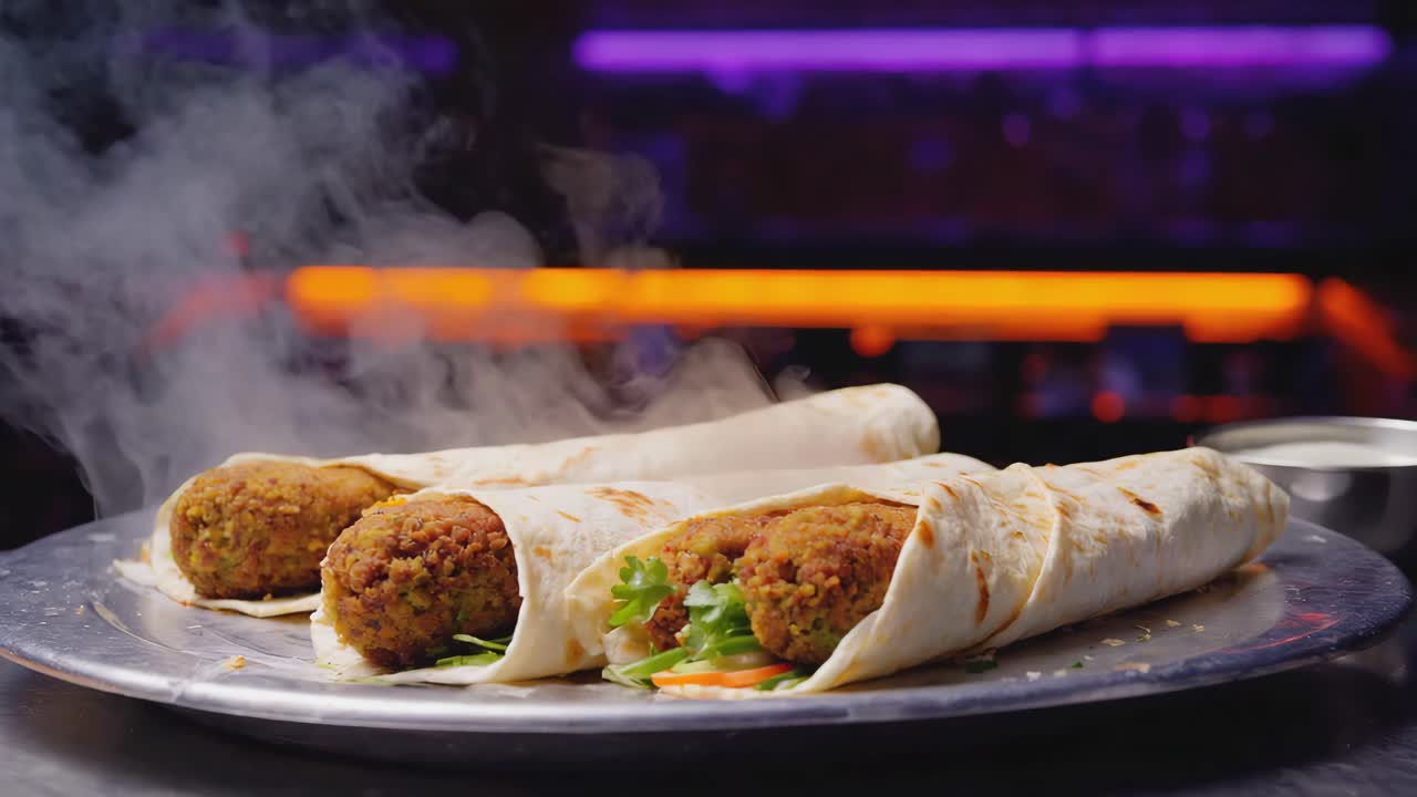 Falafel wraps on a plate