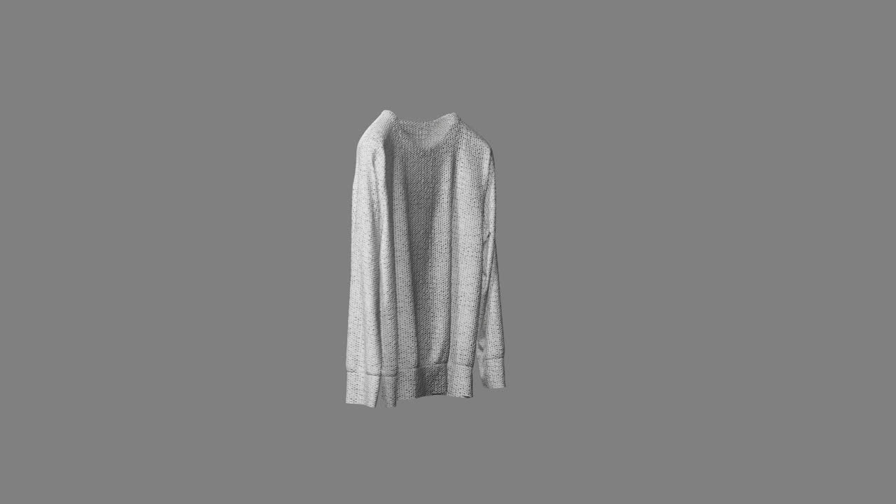 Grå strikket langærmet pullover