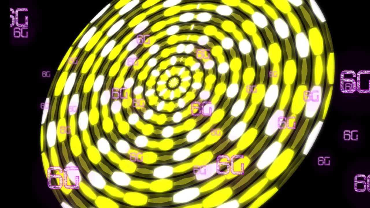 animación de textos de 6g sobre formas