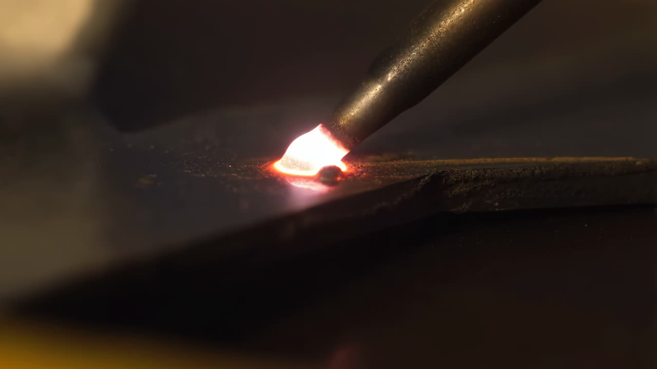 Close-up of arc welding process