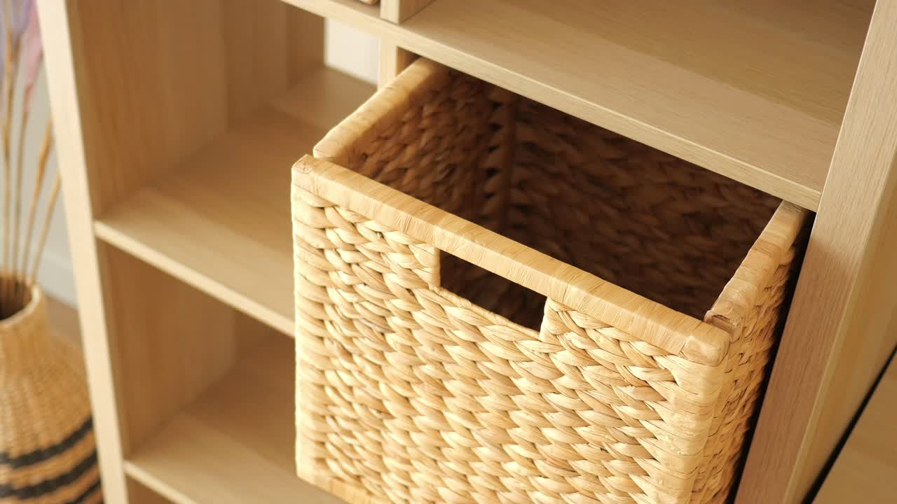 Storage basket on a shelf