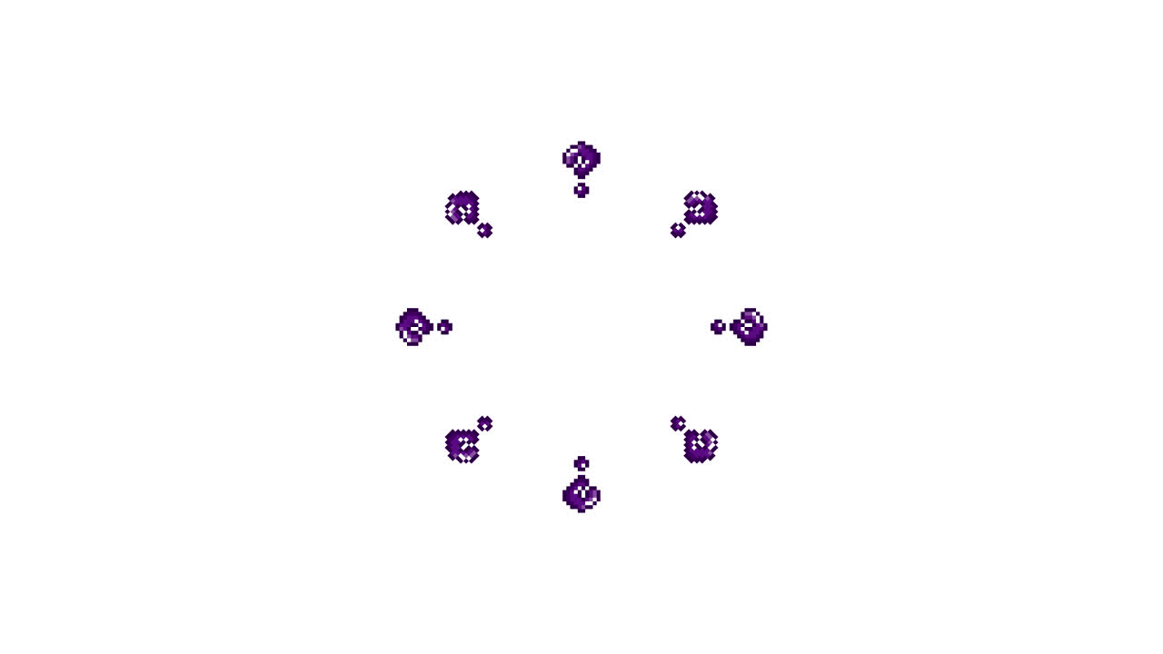 Pixel Art Mini Question mark Spinning Circle Animated Overlay Transparent 30fps (7)