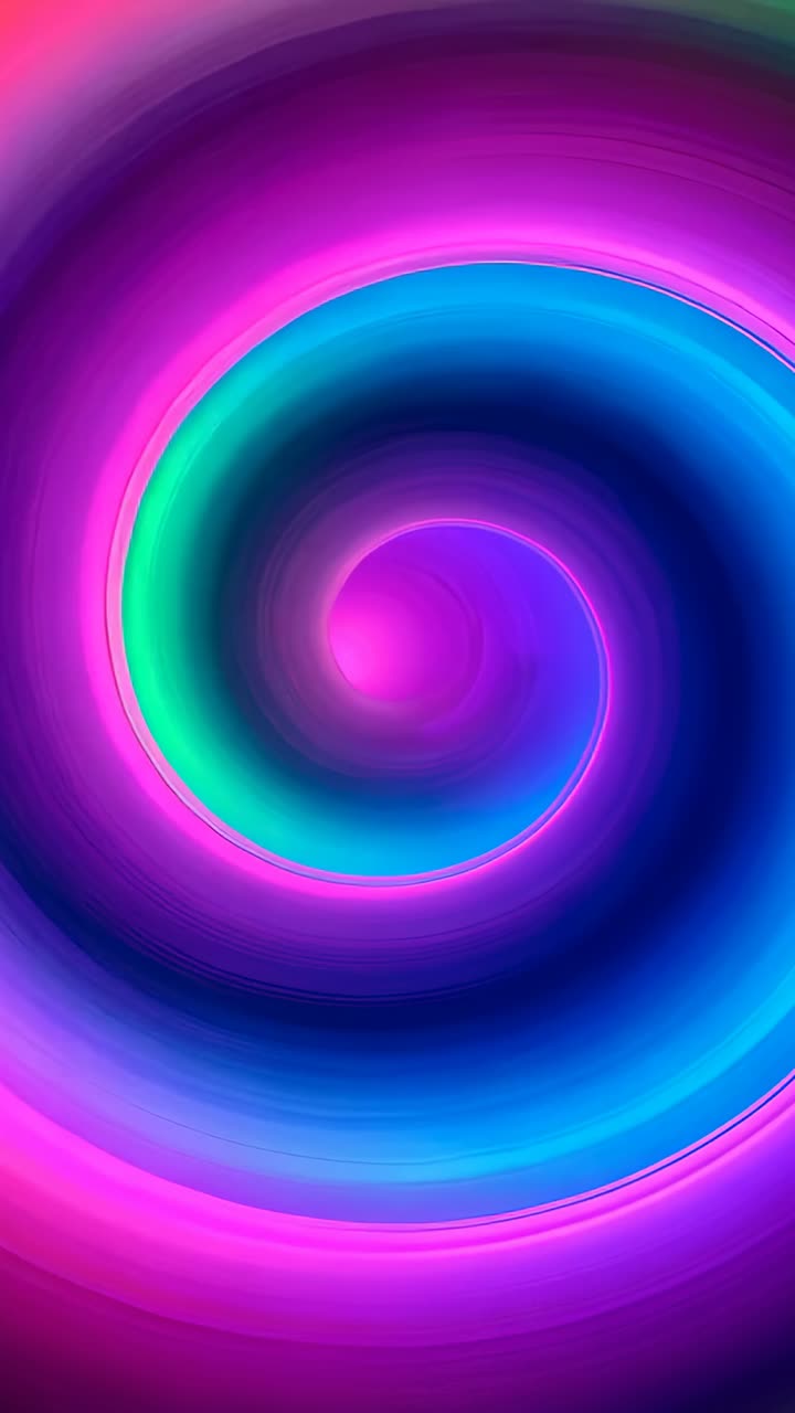 Vertical video: Playing central multicolor spiral rotating and pulsing on phone as wallpaper