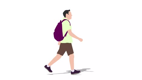 el hombre silueta caminante animación de dibujos animados. animación de bucle ( video 4k )