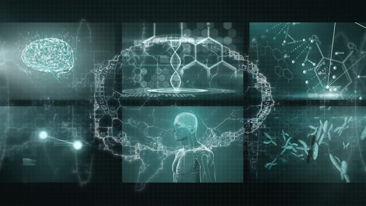 Animation of brain spinning over data processing