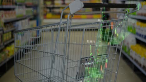 animation of data processing over shopping cart