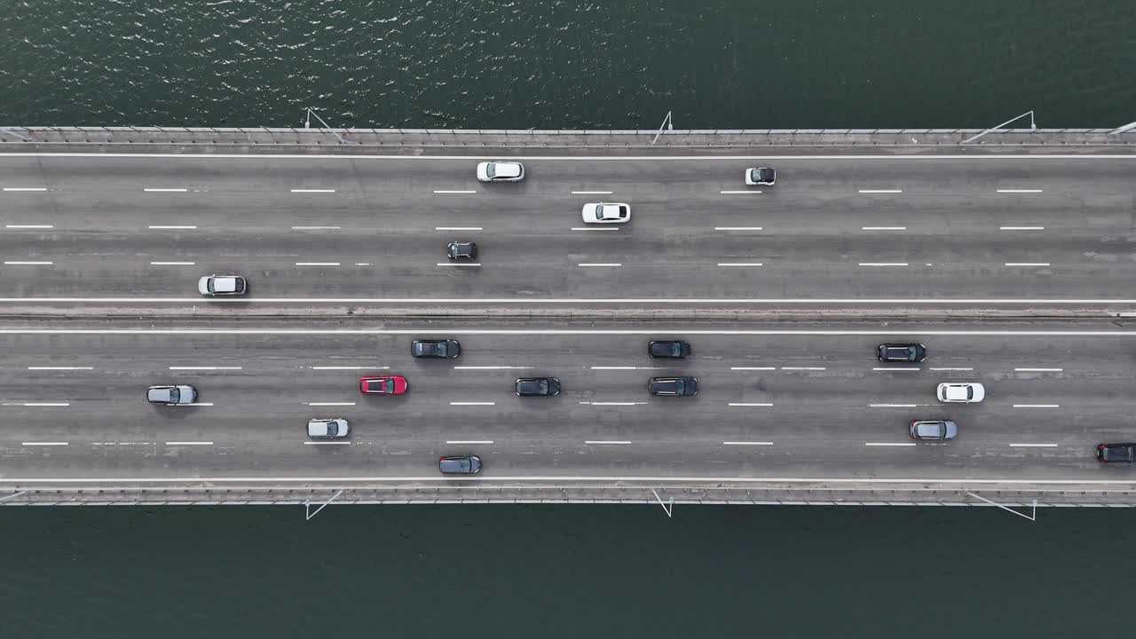 Cars on the bridge over Douro river
