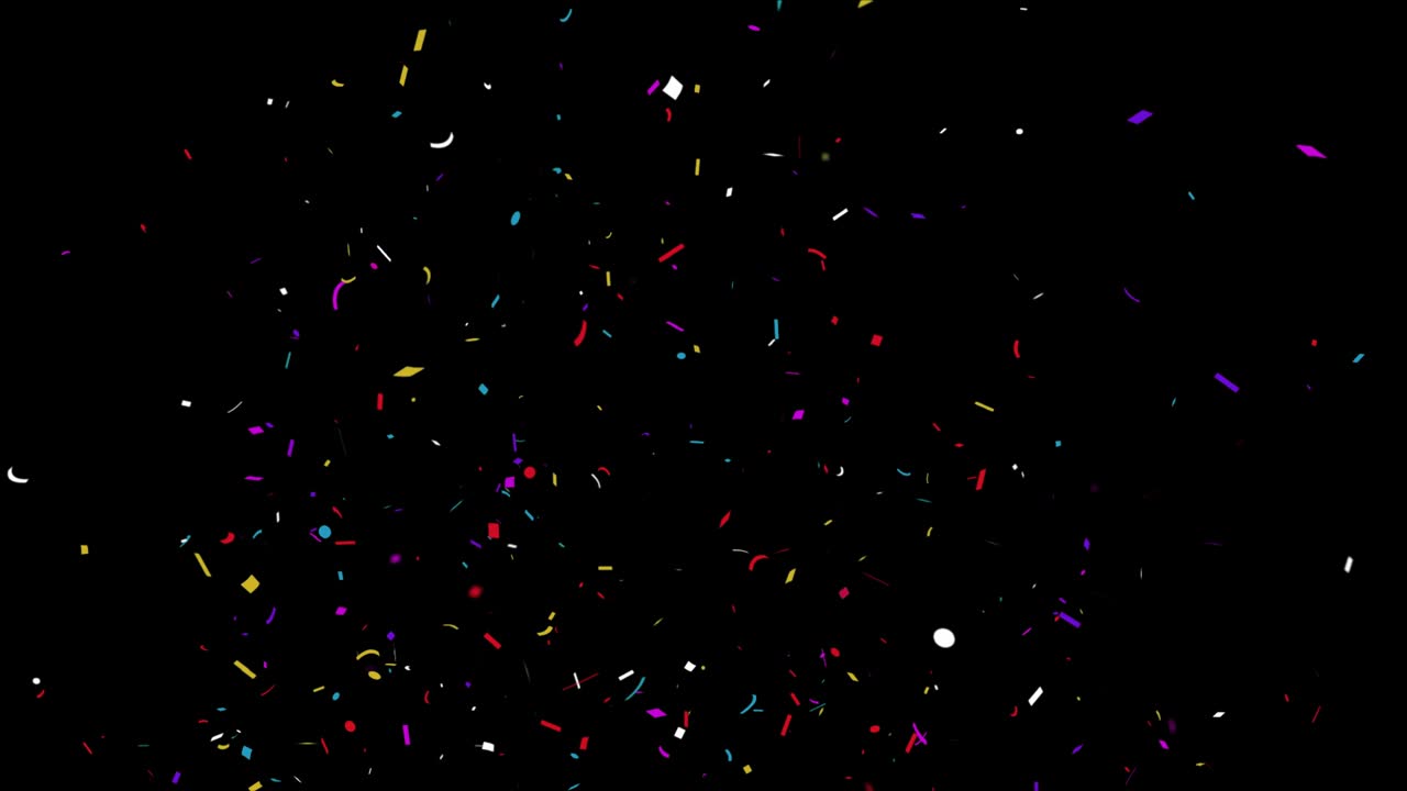 colorful confetti particles shape falling on green screen loop ...